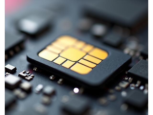 A close-up of a SIM card